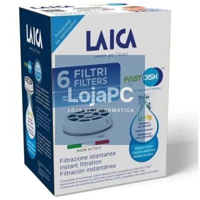 Filtro de Carbón FAST DISK Laica FD06A/ Pack de 6 unidades/ Compatibilidad Flown go
