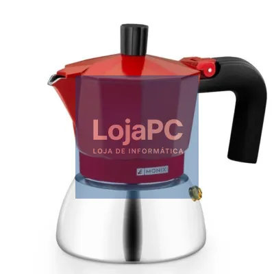 Cafetera Italiana Monix Induction Inox M863106/ 6 Tazas/ Vermelha
