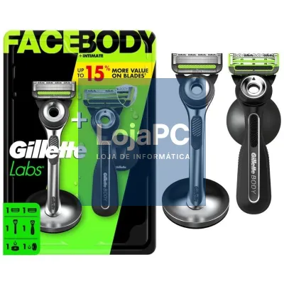 Pack de 2 Cuchillas de Afeitar Gillette GilletteLabs FaceBody + Intimate