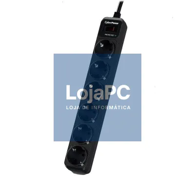 Extensão com interruptor Cyberpower B0620SC0-DE/ 6 Tomadas de corrente/ Cabo 1.8m/ Preta