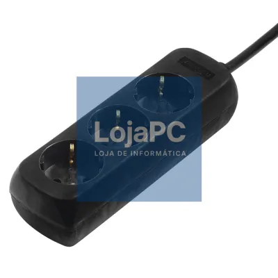 HAMA extension lead 3fold 3m with childlock black