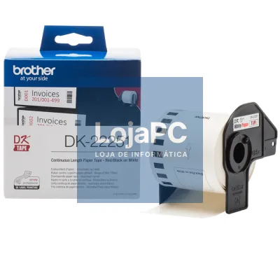 BROTHER Continuous Tape 62mm Black-Red on White 15.24m