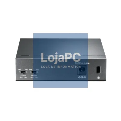 TP-LINK 5-Port 10/100Mbps Desktop Switch with 4-Port PoE 5 10/100Mbps RJ45 ports including 4 PoE ports 58W PoE Power sup. steel case