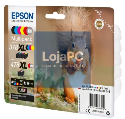 Tinteiro EPSON 378+478 Multipack 6 Cores XL - Expression Phpoto XP-15000