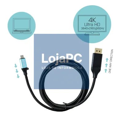 I-TEC USB C DisplayPort Cable Adapter 4K 60 Hz 150cm compatible with Thunderbolt 3