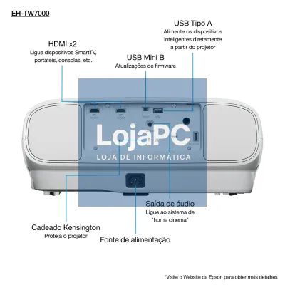Video Projetor EPSON Home Cinema EH-TW7000